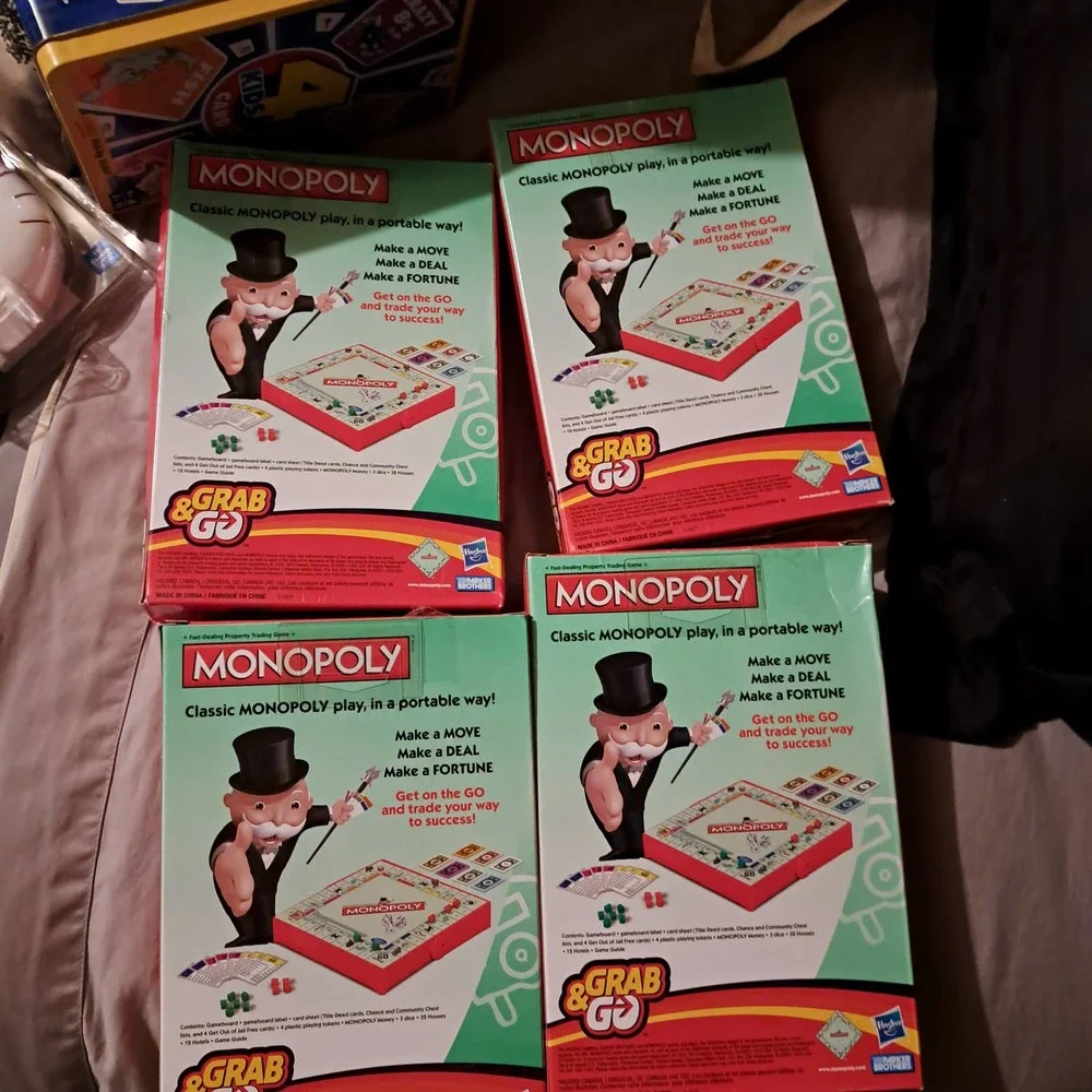 SET of 4 for quick gifting- Grab&Go Monolopy New in Boxes